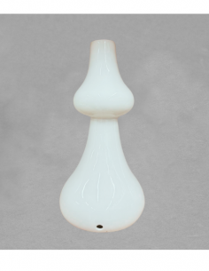 Pied de lampe diabolo en porcelaine blanche de Limoges