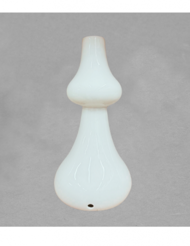 Pied de lampe diabolo en porcelaine blanche de...