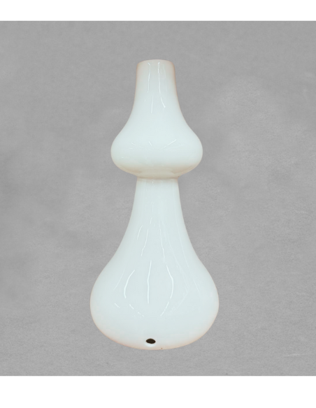 Pied de lampe diabolo en porcelaine blanche de Limoges