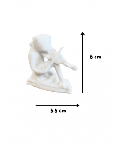Figurine grenouille violon en porcelaine 2