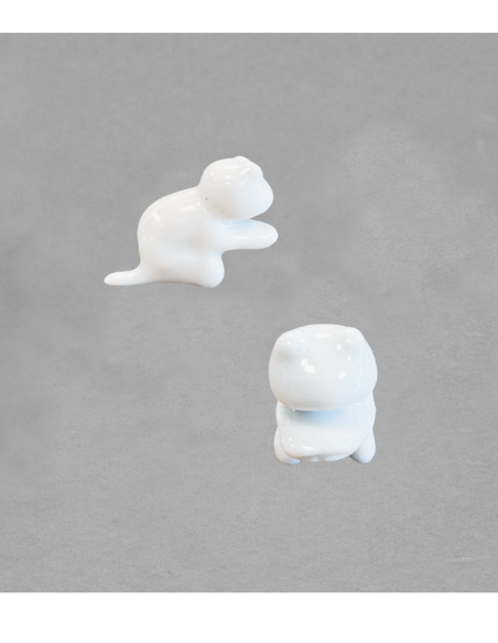 Figurine grenouille qui plonge en porcelaine