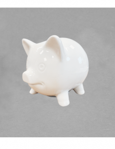 Tirelire cochon en porcelaine blanche