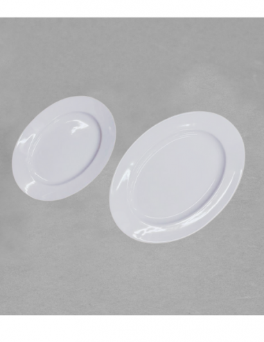 Plat ovale Planet 24 cm en porcelaine blanche