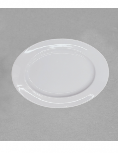 Plat ovale Planet 31 cm en porcelaine blanche