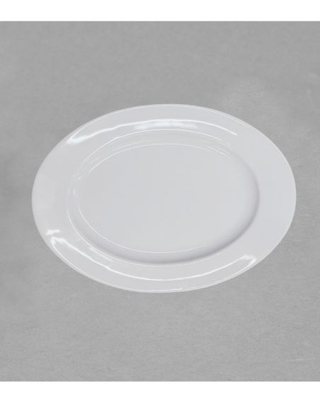 Plat ovale Planet 31 cm en porcelaine blanche