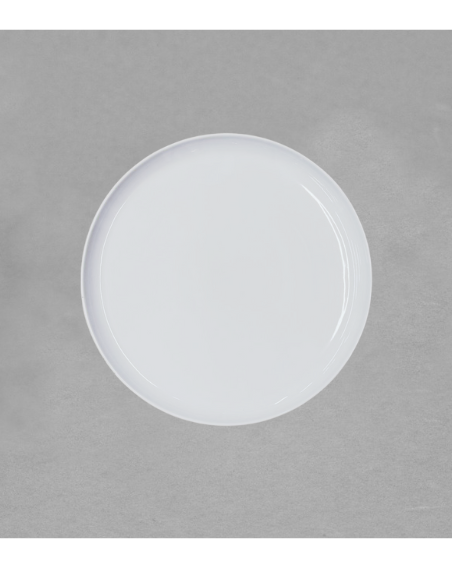 Plateau rond 39cm en porcelaine blanche