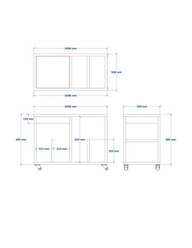 Chariot de rangement pour matériel réfractaire