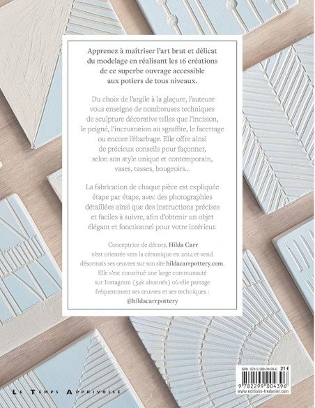 Livre "Poterie - Art et techniques - Façonnez 16 pièces pour sublimer votre intérieur" de Hilda Carr