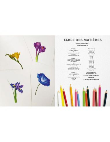 Livre "Fleurs au crayon de couleur" de...