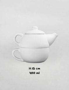 Théière et tasse égoïste | Biscuit de faïence 2