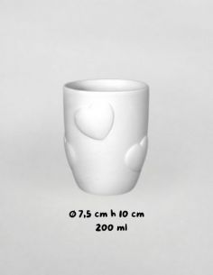 Tasse coeur en relief | Biscuit de faïence 2