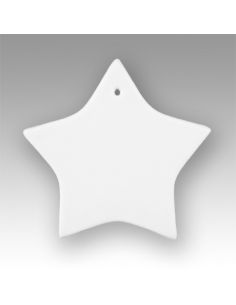 Plaque étoile avec trou en porcelaine blanche