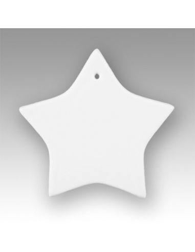 Plaque étoile avec trou en porcelaine blanche