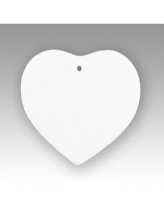Plaque cœur avec trou en porcelaine blanche