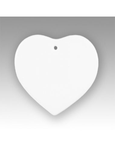 Plaque cœur avec trou en porcelaine blanche
