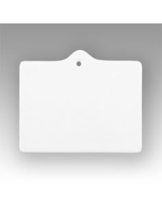 Plaque rectangle avec trou en porcelaine blanche