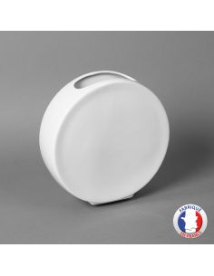 Vase face ronde en porcelaine blanche de Limoges