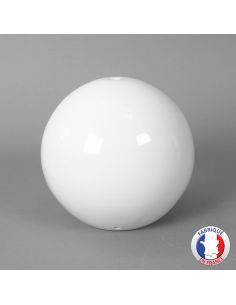Pied de lampe boule grand modèle en porcelaine blanche de...