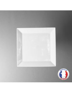 Assiette à dessert 19 cm carrée en porcelaine blanche de...