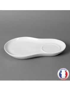 Plateau tartineur en porcelaine blanche de Limoges