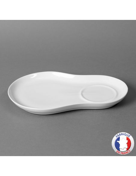Plateau tartineur en porcelaine blanche de Limoges