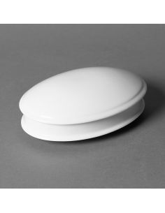 Bonbonnière ovale en porcelaine blanche