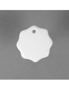 Pendentif marguerite en porcelaine blanche