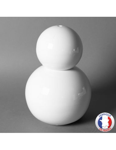 Pied de lampe double boule en porcelaine...
