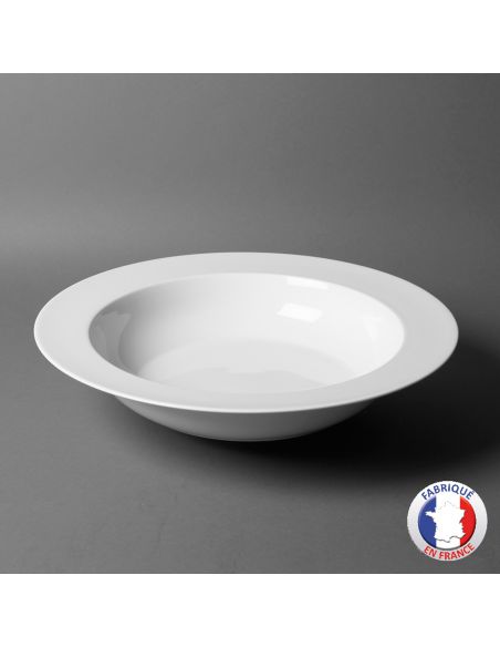 Petit plat creux en porcelaine blanche, assiette carrée blanc