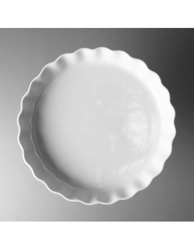 Moule à tarte 30cm en porcelaine blanche