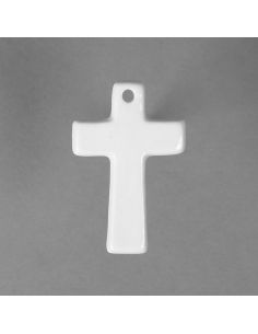 Pendentif crois en porcelaine blanche