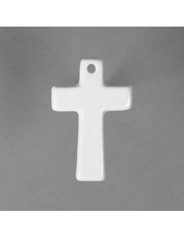 Pendentif crois en porcelaine blanche