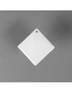 Pendentif losange en porcelaine blanche