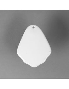 Pendentif feuille en porcelaine blanche