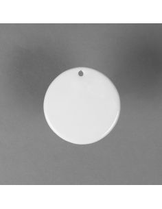 Pendentif rond ⌀5.2cm en porcelaine blanche