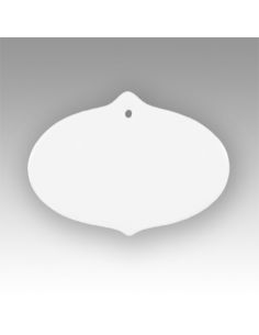 Plaque ovale avec trou en porcelaine blanche