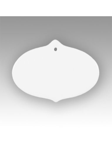 Plaque ovale avec trou en porcelaine blanche