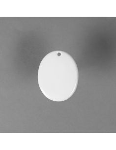 Pendentif ovale en porcelaine blanche
