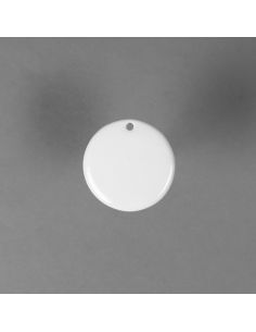 Pendentif rond 4cm en porcelaine blanche