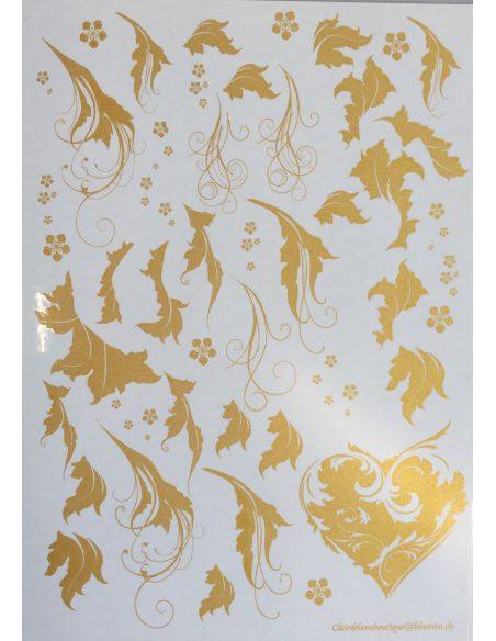 DECALCOMANIE CLAIR DE LUNE OR METALLIQUE A4 - CL3 