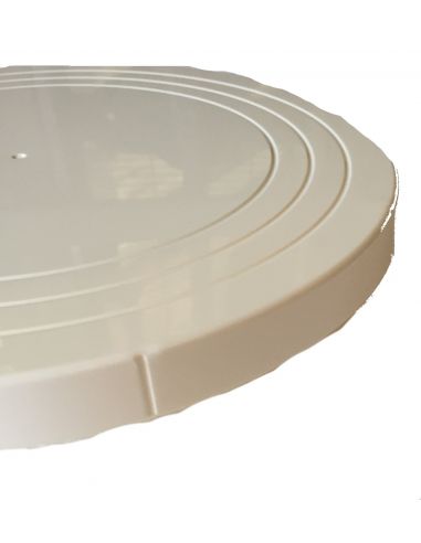 TOURNETTE PLASTIQUE BLANCHE BASSE DIAM 26.5 CM H 4 CM 