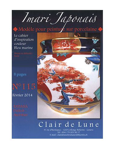 IMARI JAPONAIS - Modèle pour peinture sur porcelaine - CLAIR DE LUNE