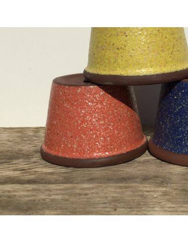 BO9645 Émail faïence rouge à effets...