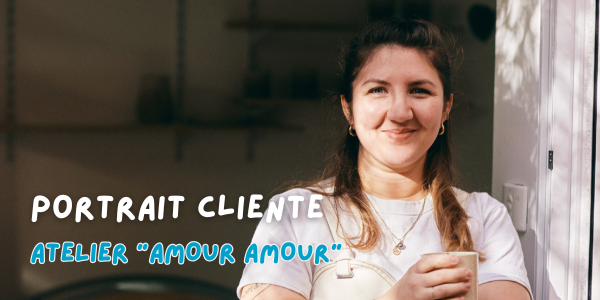 Portrait de Julie, la créatrice derrière son atelier "Amour Amour"